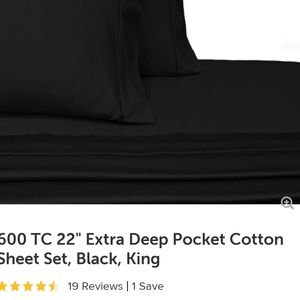 King Size Black Sheet Set- 600 TC Egyptian Cotton